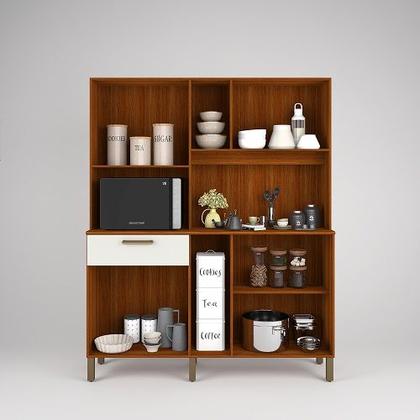 Imagem de Kit Cozinha Jade 10 Portas Cinamomo/Grafite - Vitamov