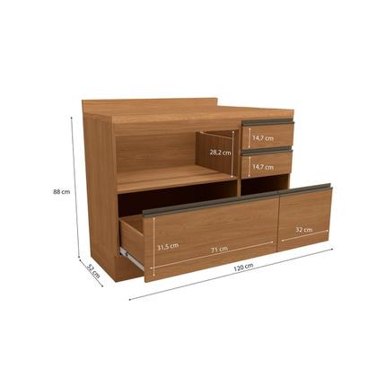 Imagem de Kit Cozinha Modulada 2 Peças Maxxi (1Balcão+1Complemento) C2P39 Canela-Kappesberg