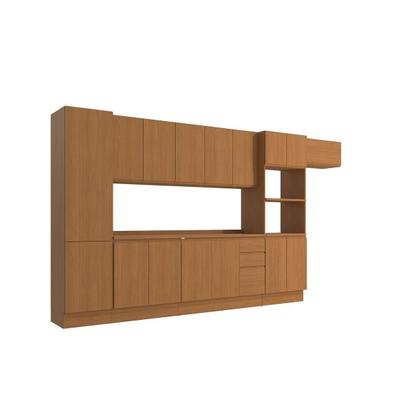 Imagem de Kit Cozinha Modulada 9 Peças Ciela (3Aéreos+2Balcões+1Paneleiro+1TorreQuente+2Complementos) C9P64 Canela/Azul Profundo-Kappesberg