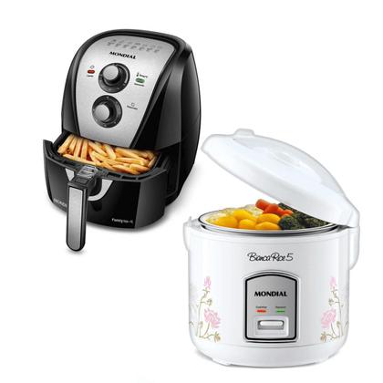 Imagem de Kit Cozinha Mondial Family Bianca com Air Fryer e Panela de Arroz AFN-40 NPE-05