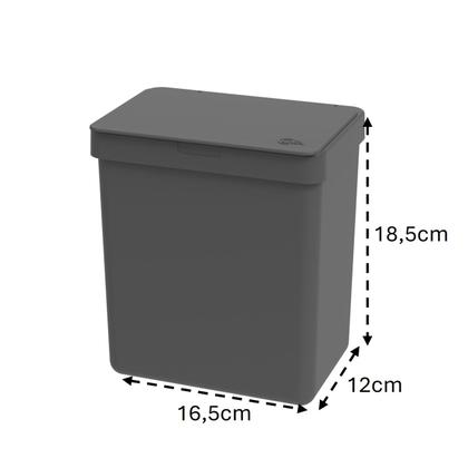 Imagem de Kit Cozinha Organizador Porta Detergente Lixeira com Tampa 2,5L Single Chumbo - Coza