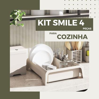 Imagem de Kit Cozinha Pia Porta Detergente Escorredor Lixeira Porta Talher