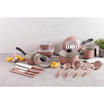 Imagem de Kit Cozinha Tramontina Antiaderente Starflon Max Mocaccino 14 Peças 28299/310