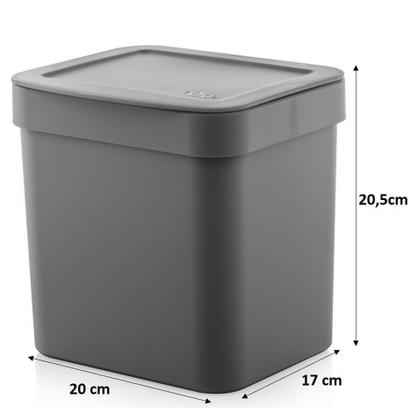 Imagem de Kit Cozinha Trium Dispenser Porta Detergente Bucha + Lixeira 4,7 Litros - Ou