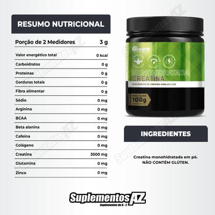 Imagem de Kit Creatina 100g Monohidratada + Vitamina E 75 Caps Growth