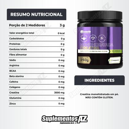 Imagem de Kit Creatina 250g Creapure + Omega 3 75 Caps Growth Supplements