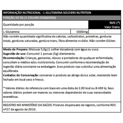 Imagem de Kit: Creatina Monohidratada 250g + Glutamina 500g - 100% Pura Importada - Soldiers Nutrition