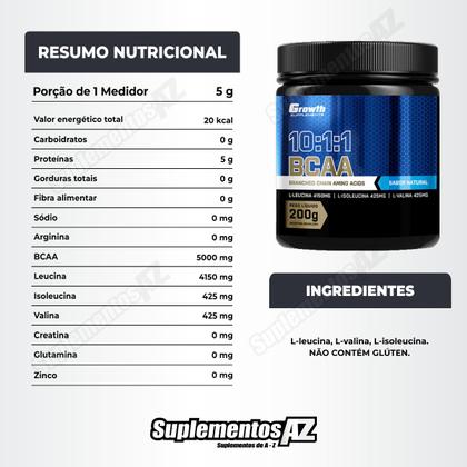 Imagem de Kit Creatina Pura 250g Creapure + Bcaa em Pó 10:1:1 200g Growth