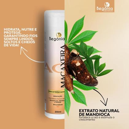 Imagem de KIT Creme De Pentear Begonia Macaxeira 200ml 3 Unds