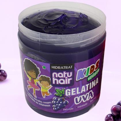 Imagem de Kit Creme de Pentear Uva + Gelatina de Uva Natuhair 500g Antifrizz Modelador de cachos Definição Cachos Crespos Vegano