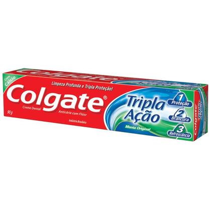 Imagem de Kit Creme Dental Colgate Tripla Ação Menta Original 90g com 6 unidades