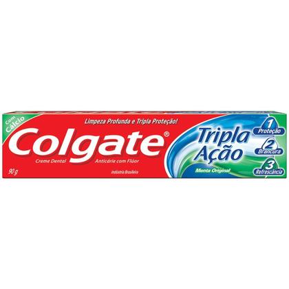 Imagem de Kit Creme Dental Colgate Tripla Ação Menta Original 90g com 6 unidades
