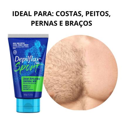 Imagem de Kit Creme Depilatório Depilador Íntimo Corporal Feminino e Masculino Depilflax Depilação Indolor Rápida
