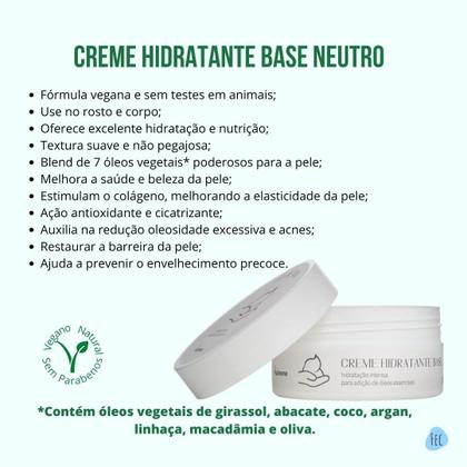 Imagem de Kit Creme e Gel Hidratante Neutro Via Aroma 150g Base Carreador