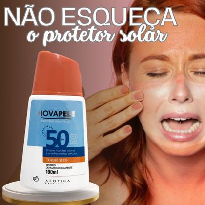 Imagem de Kit Creme Facial Nova Pele 25g Clarear manchas facial Protetor Solar Facial Fator 50 Nova Pele 100ml Toque Seco