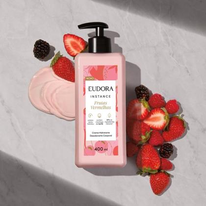 Imagem de Kit Creme Hidratante 400ml e Creme para Mãos 30g Eudora Instance Frutas Vermelhas