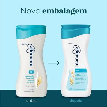 Imagem de kit Creme Hidratante Corporal Monange Iogurte Com Aveia 200ml - 6 Unidades