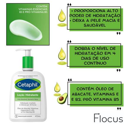 Imagem de Kit Creme Loção Hidratant e Cetaphil Corpo Rosto Pele Seca Extra Seca Sensivel