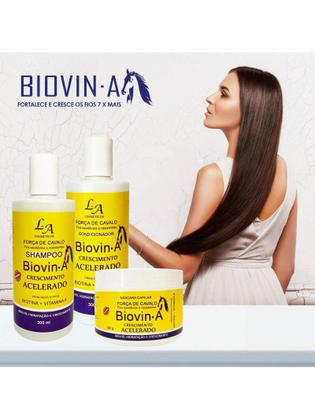 Imagem de Kit Crescimento Capilar Biovin-A Força de Cavalo + Tônico Crescimento LA Cosméticos 3x300g + 120ml
