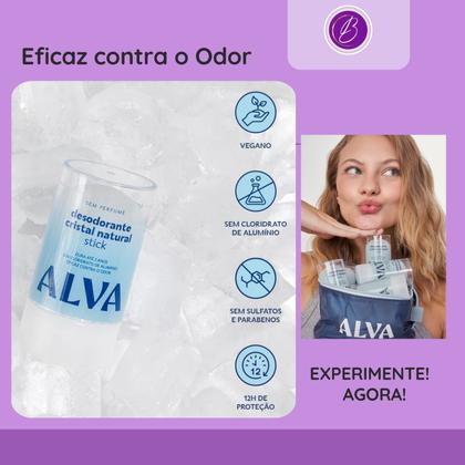 Imagem de Kit Cristal Natural Alva Dupla 2 Desodorantes Stick Natural 120g Sem Perfume 12 Horas de Proteção