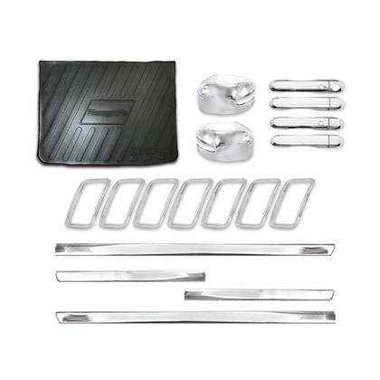 Imagem de Kit Cromado Slim para Renegade 2019 a 2021  Friso Lateral Slim Protetor de PortaMalas Apliques para Grade, Maçanetas com Keyless 4 Portas e Re