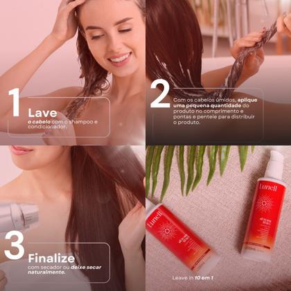 Imagem de Kit Cronograma Capilar Lunell + Leave-in 10x1 All in One (4 Produtos)