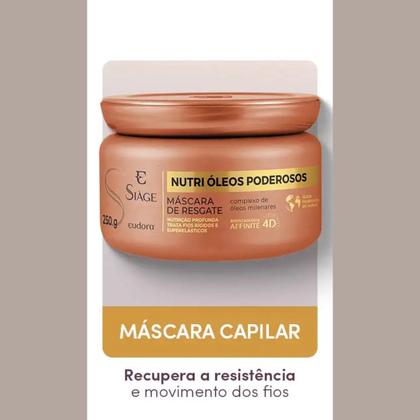 Imagem de Kit Cronograma Capilar Nutrição Eudora Siàge Nutri Óleos Poderosos Elixir Noturno Máscara Capilar