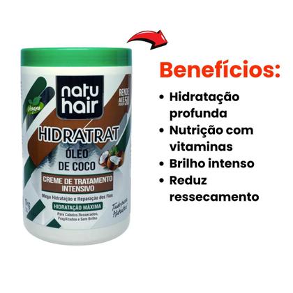 Imagem de Kit Cronograma Capilar Óleo de Coco + Óleo de Argan + Repositor de massa NatuHair