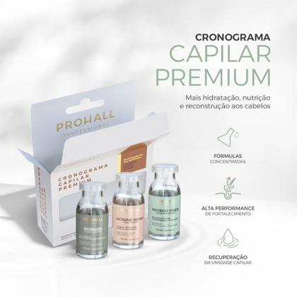 Imagem de Kit Cronograma Capilar Premium Hidratação Nutrição e Reconstrução  ProHall Professional