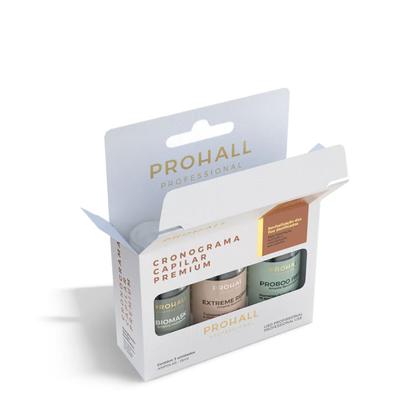 Imagem de Kit Cronograma Capilar Premium Hidratação Nutrição e Reconstrução  ProHall Professional