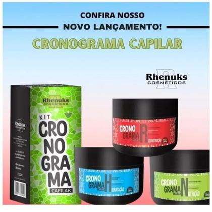 Imagem de Kit Cronograma Capilar Rhenuks - 3 Itens - Hidrata E Nutre