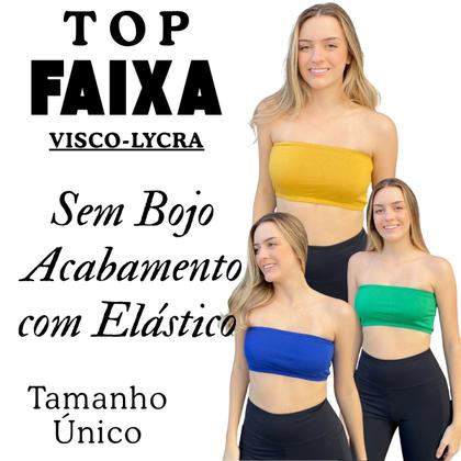 Imagem de Kit Cropped Faixa Frente Dupla Confortável Sem Bojo Tamanho Único Várias Cores Primavera Verão 3033K