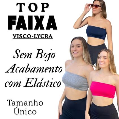 Imagem de Kit Cropped Faixa Frente Dupla Confortável Sem Bojo Tamanho Único Várias Cores Primavera Verão 3033K