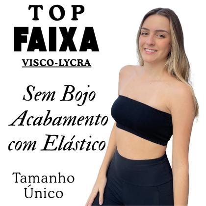 Imagem de Kit Cropped Faixa Frente Dupla Confortável Sem Bojo Tamanho Único Várias Cores Primavera Verão 3033K