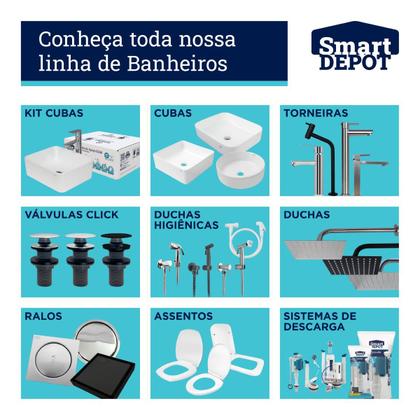 Imagem de Kit Cuba 48X37X13 Louça + Torneira REMIX BLACK e Válvula
