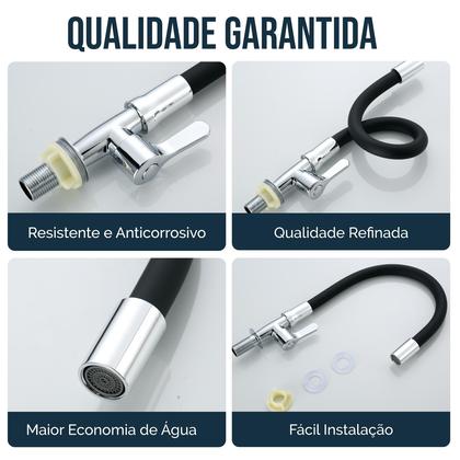 Imagem de Kit Cuba Cozinha Gourmet Aço Inox C/ Torneira Silicone Preta