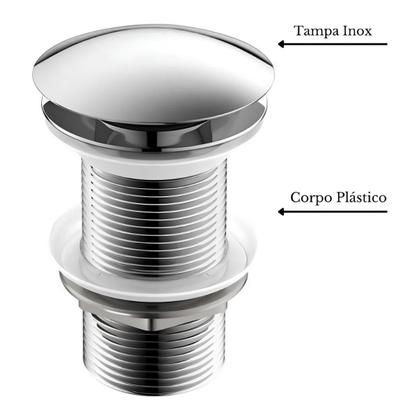 Imagem de Kit Cuba de Vidro Chanfrada 47cm Torneira de Metal Cromada Válvula Click para Banheiros e Lavabos