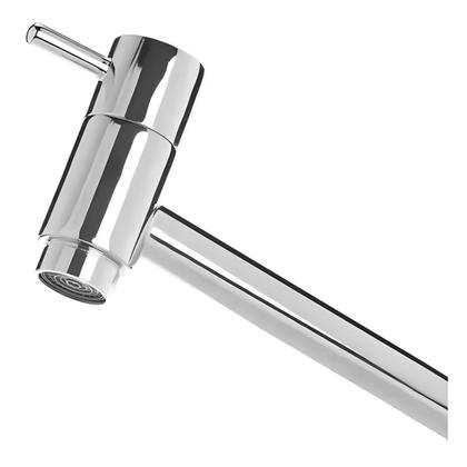 Imagem de Kit Cuba de Vidro Chanfrada 47cm Torneira de Metal Cromada Válvula Click para Banheiros e Lavabos