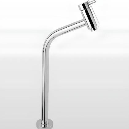 Imagem de Kit Cuba de Vidro Chanfrada 47cm Torneira de Metal Cromada Válvula Click para Banheiros e Lavabos