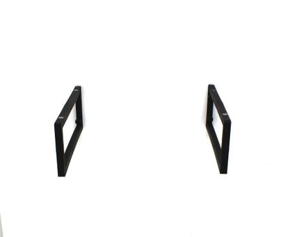 Imagem de Kit cuba de vidro retangular curvada prata com tampo 60cm incolor e suporte preto