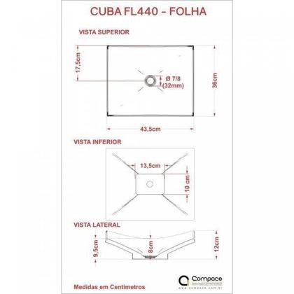 Imagem de Kit Cuba F44 com Torneira Link 1062 Metal e Válvula Click 1"B Pol. Compace