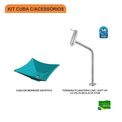 Imagem de Kit Cuba L30 C/Torneira Link 1062 Metal 1/4 Volta