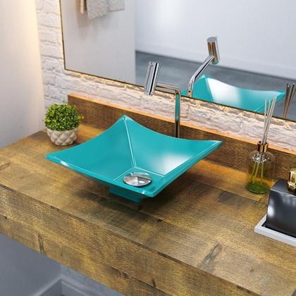 Imagem de Kit Cuba L30 C/Torneira Link 1062 Metal + Válvula Click 1 1/2'' (4,0cm) + Sifão Cromado + Flexível