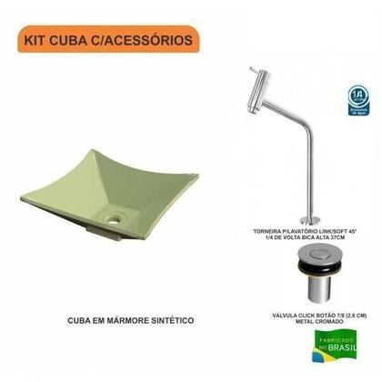 Imagem de Kit Cuba L30 com Torneira Link 1062 Metal e Válvula Click 1"B Compace