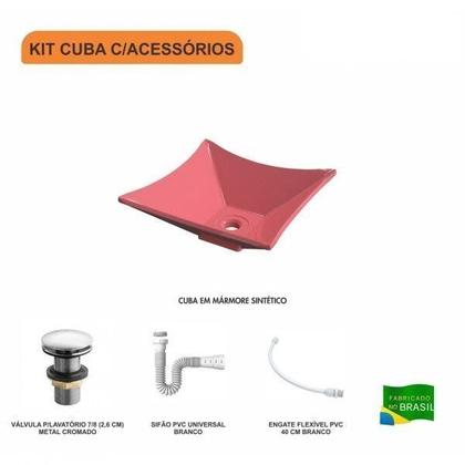 Imagem de Kit Cuba L30 com Válvula Click 1"G + Sifão PVC e Flexível