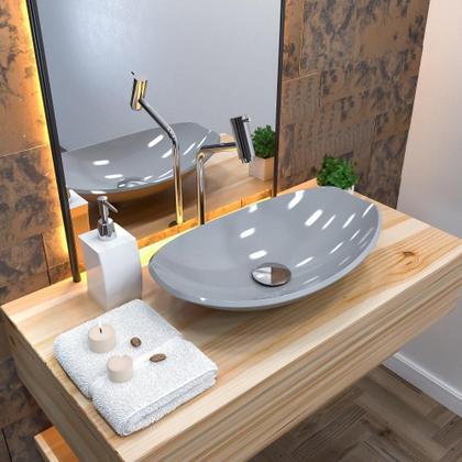 Imagem de Kit Cuba L45 C/Torneira Link 1062 Metal + Válvula Click 1 1/2'' (4,0cm) + Sifão Cromado + Flexível