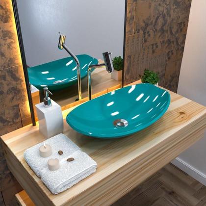 Imagem de Kit Cuba L45 C/Torneira Link 1062 Metal + Válvula Click 1''B (2,6cm) + Sifão Pvc + Flexível