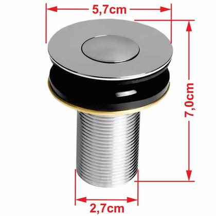 Imagem de Kit Cuba L45 C/Válvula Click Botão 1''B (2,6cm)