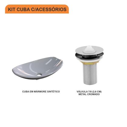 Imagem de Kit Cuba L45 C/Válvula Metal 1'' (2,6cm)