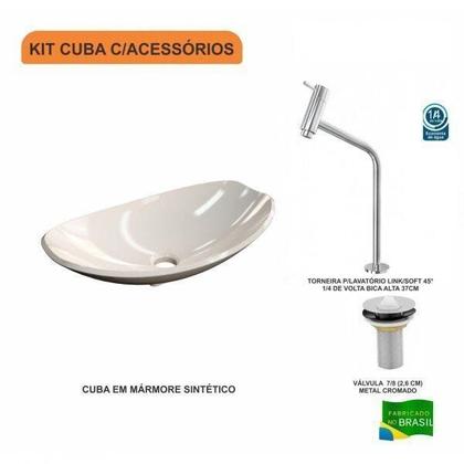 Imagem de Kit Cuba L45 com Torneira Link 1062 Metal e Válvula 1"